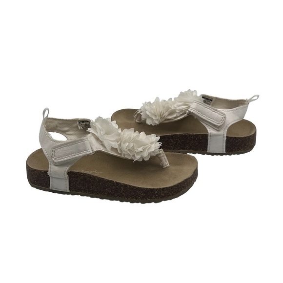Carter's White Bliss 3 Floral T-Strap Sandals Size 9 Toddler Girl's - Picture 1 of 9